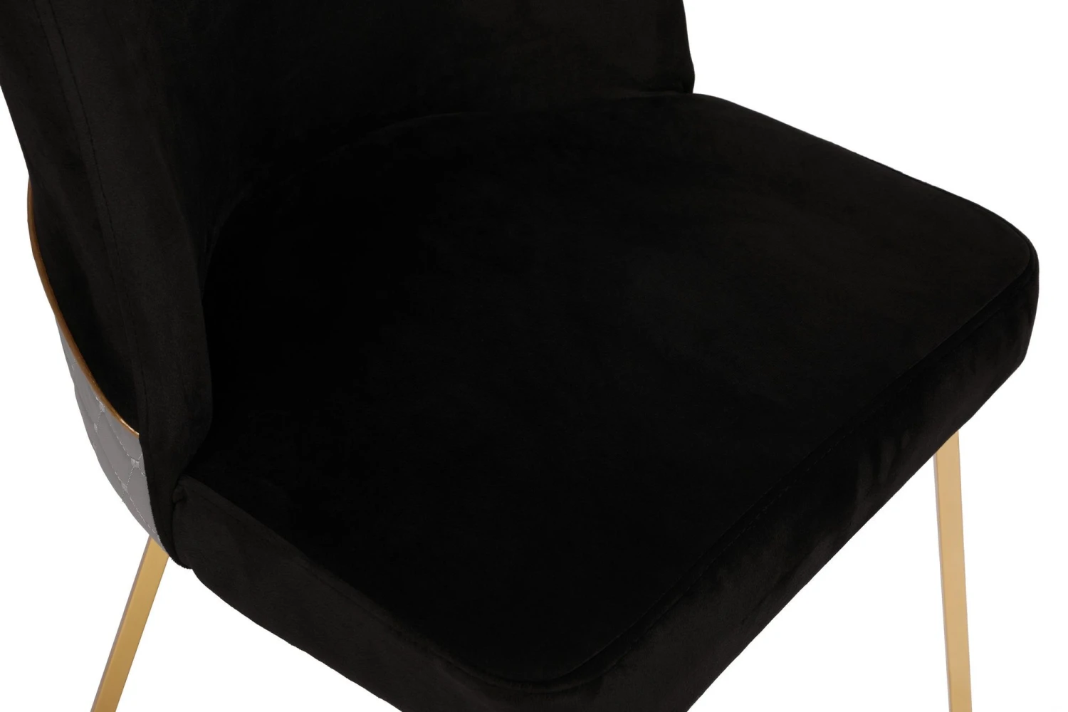 Vella Stoel Set (4 Stuks) | 100% Metalen Frame | Fluweel/Faux Leer | Goud Zwart 5 Vella Stoel Set (4 Stuks) | 100% Metalen Frame | Fluweel/Faux Leer | Goud Zwart - Afbeelding 5