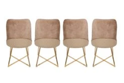 Stoel Vella | Metalen Frame | Zitting Van Fluweel/kunstleer | Goudbruin 18 Stoel Vella | Metalen Frame | Zitting Van Fluweel/kunstleer | Goudbruin -Emob 974NMB1217 20 205 8d47