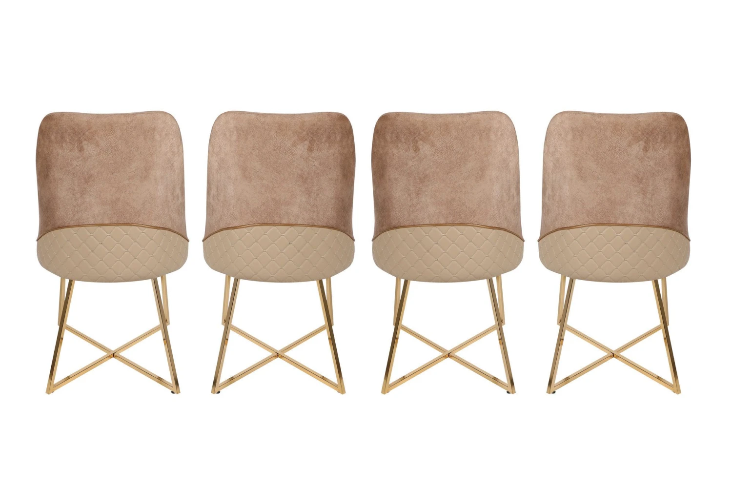 Stoel Vella | Metalen Frame | Zitting Van Fluweel/kunstleer | Goudbruin 8 Stoel Vella | Metalen Frame | Zitting Van Fluweel/kunstleer | Goudbruin - Afbeelding 8