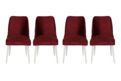 Vella Stoel Set - Metalen Frame, Fluwelen Stof, Haagbeukenhouten Poten -Emob 974NMB1220 20 202 833a