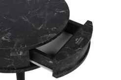 Vella Bijzettafel | Houten Frame | Melamine Bovenblad | 51cm Diameter | Zwart -Emob 974NMB1238 20 207 8abd