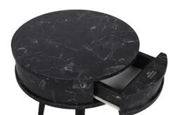 Vella Bijzettafel | Houten Frame | Melamine Bovenblad | 51cm Diameter | Zwart -Emob 974NMB1238 20 208 7c4e