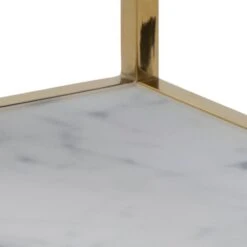 Bijzettafel Anika 45x40cm 1 Legplank - Wit Marmer/ Goud -Emob 9A1BF9D6 0ADB 425D B0E3 A0FF0EB51D28 5745