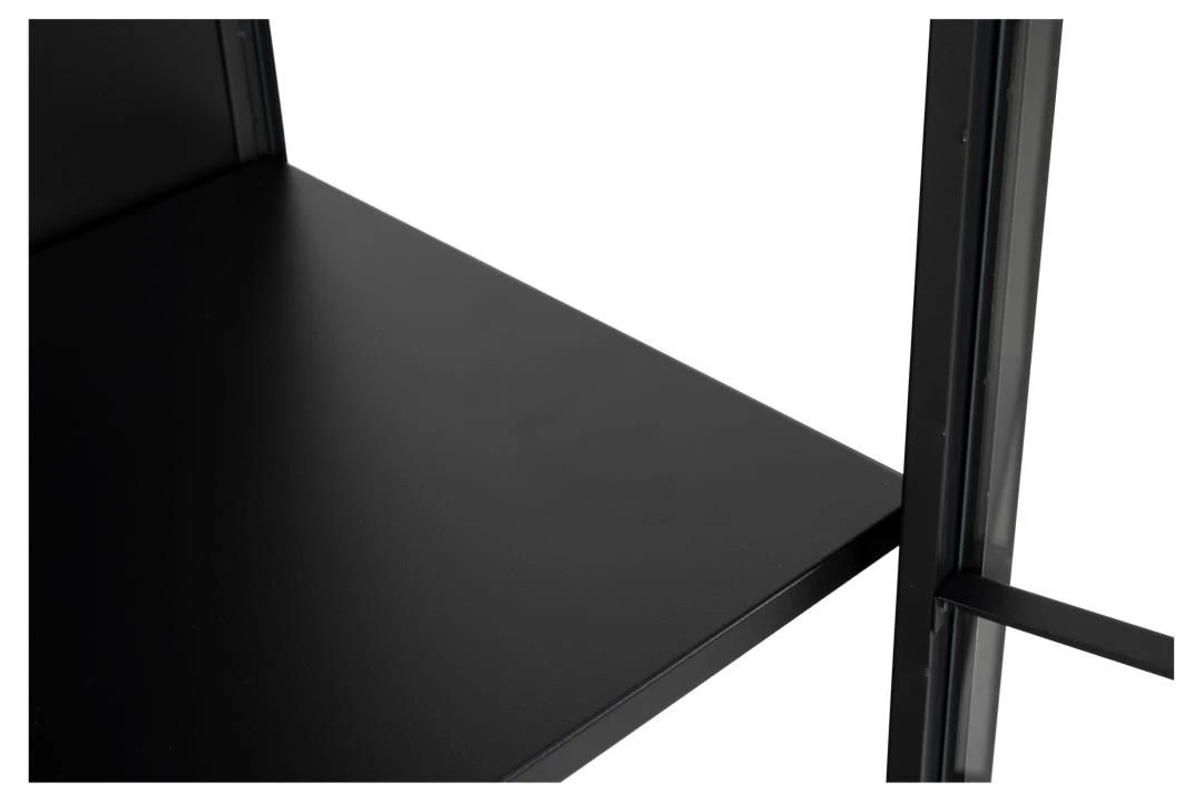 Vitrinekast Nebas 80cm, 2 Deuren & 3 Legplanken - Zwart 3 Vitrinekast Nebas 80cm, 2 Deuren & 3 Legplanken - Zwart - Afbeelding 3