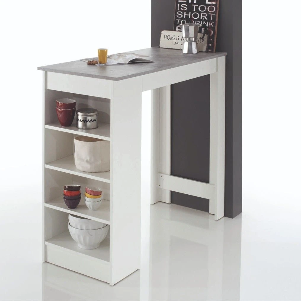 Bartafel De Marchi 115cm - Wit/beton 1 Bartafel De Marchi 115cm - Wit/beton