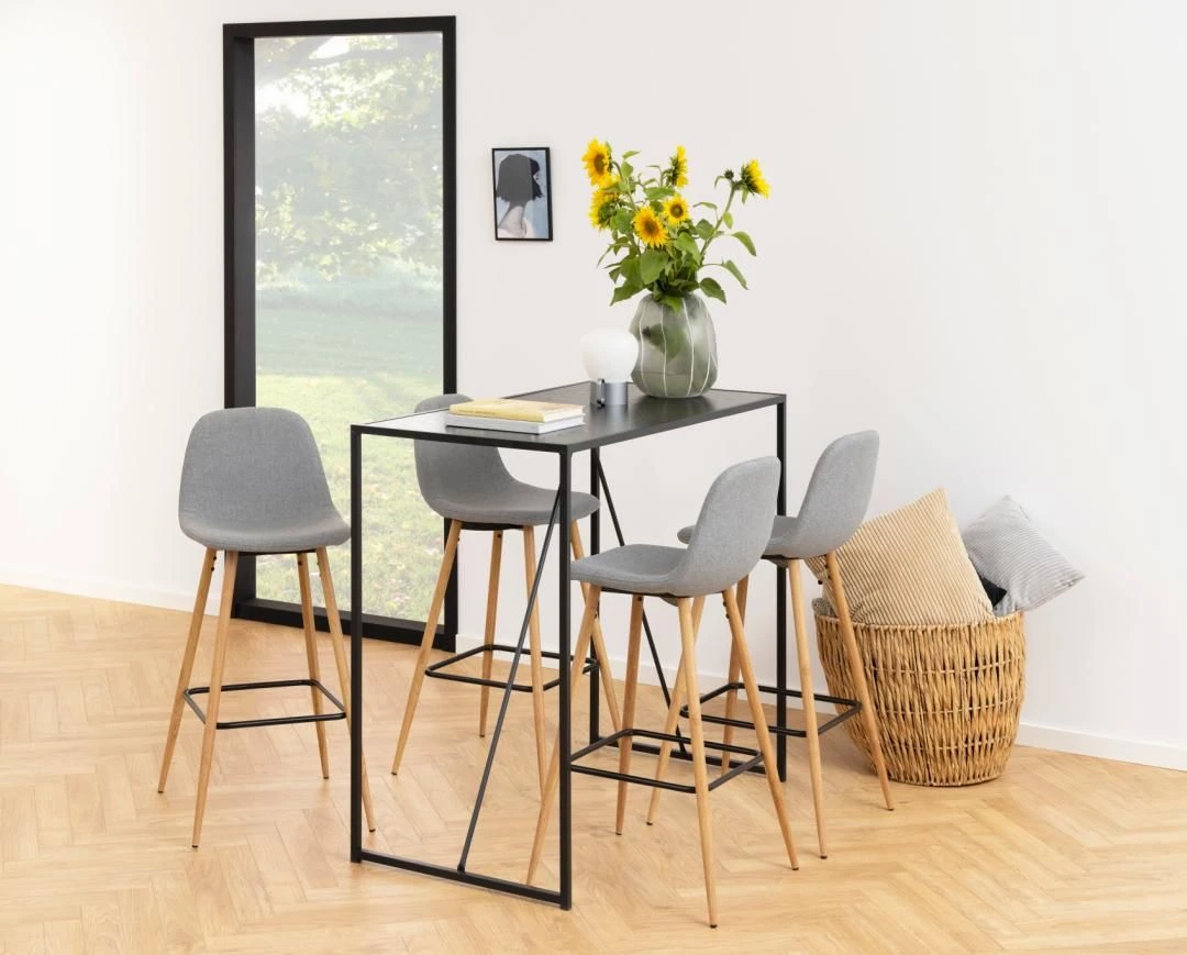 Barstoel Wilhelm Vuurbestendig - Lichtgrijs/eik 2 Barstoel Wilhelm Vuurbestendig - Lichtgrijs/eik - Afbeelding 2