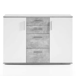 Commode Debby 2 Deuren En 4 Lades - Wit/beton