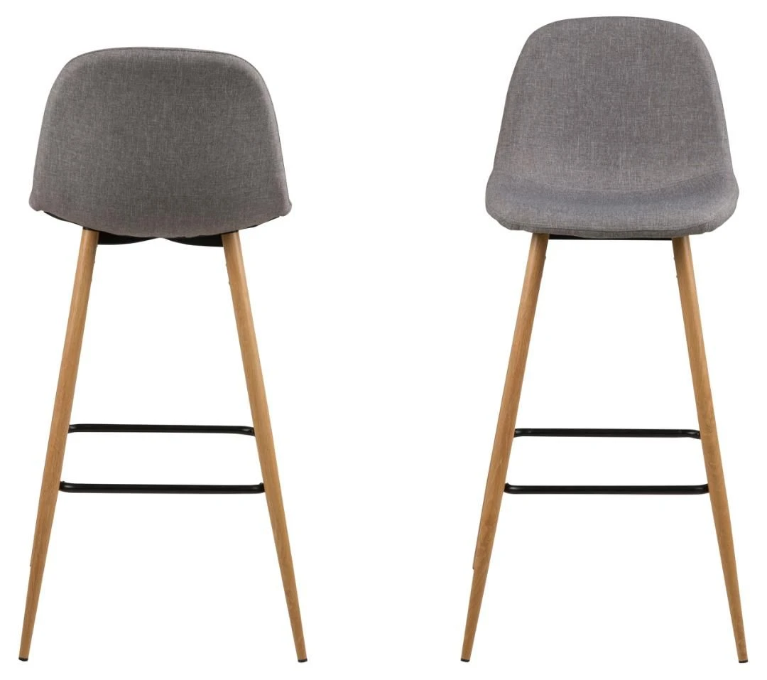 Barstoel Wilhelm Vuurbestendig - Lichtgrijs/eik 5 Barstoel Wilhelm Vuurbestendig - Lichtgrijs/eik - Afbeelding 5