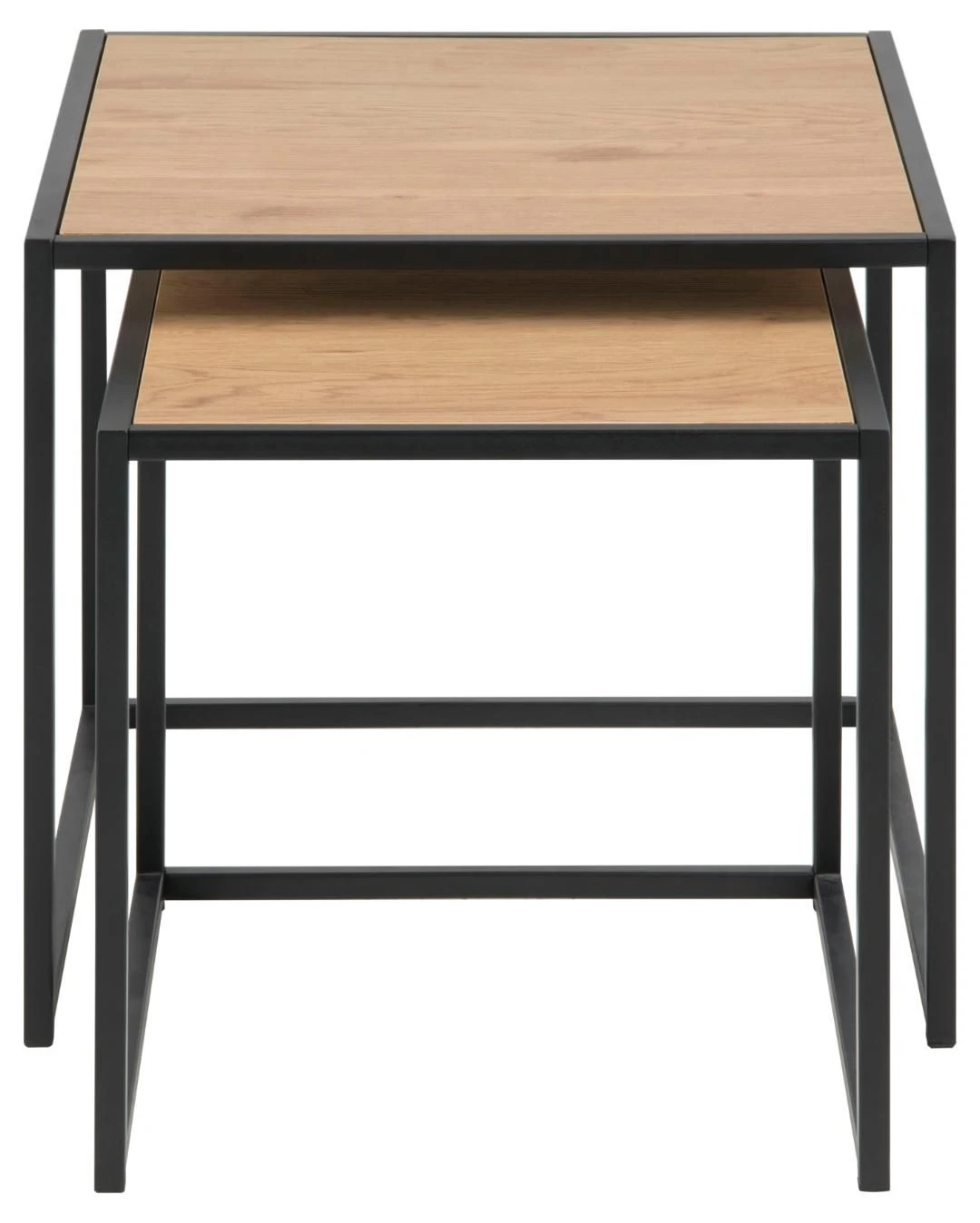Set Van 2 Bijzettafeltjes Seaford - Zwart/wilde Eik 5 Set Van 2 Bijzettafeltjes Seaford - Zwart/wilde Eik - Afbeelding 5