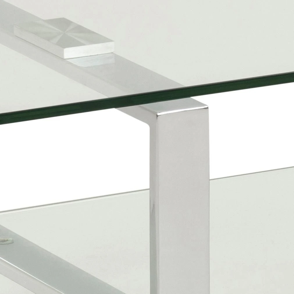 Salontafel Nicola 120cm Met Glazen Tafelblad - Grijs 2 Salontafel Nicola 120cm Met Glazen Tafelblad - Grijs - Afbeelding 2