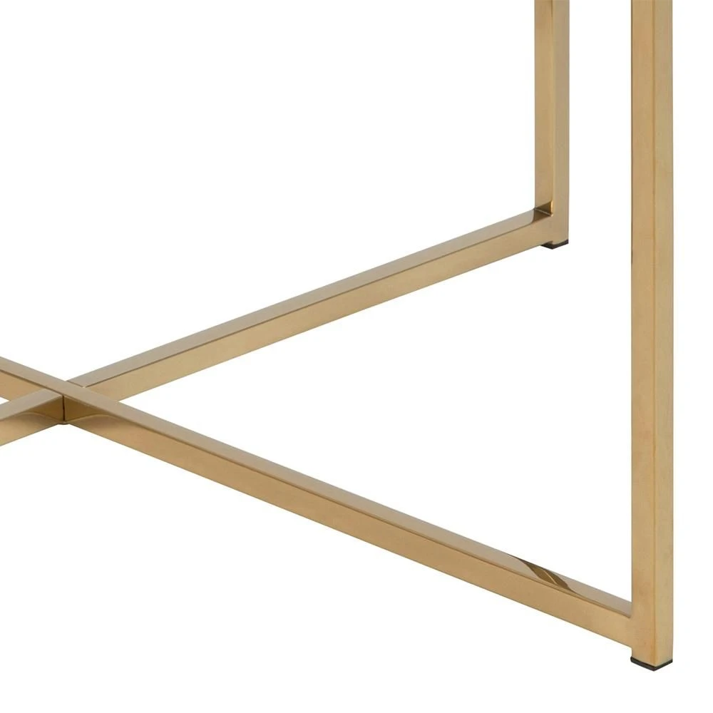Salontafel Alisma ø80cm - Zwart Marmer/ Goud 2 Salontafel Alisma ø80cm - Zwart Marmer/ Goud - Afbeelding 2