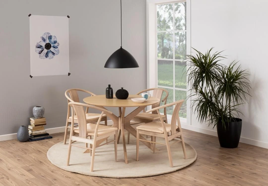 Eettafel Ducci ø105cm - Witte Eik 2 Eettafel Ducci ø105cm - Witte Eik - Afbeelding 2