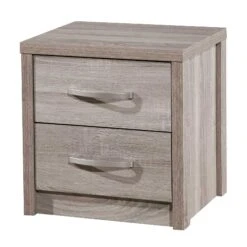 Nachtkastje Noémie Met Twee Laden - Sonoma Eik