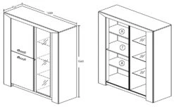 Vitrinekast Talent - Lichte Eik 5 Vitrinekast Talent - Lichte Eik -Emob Elvis glaskast 0f77