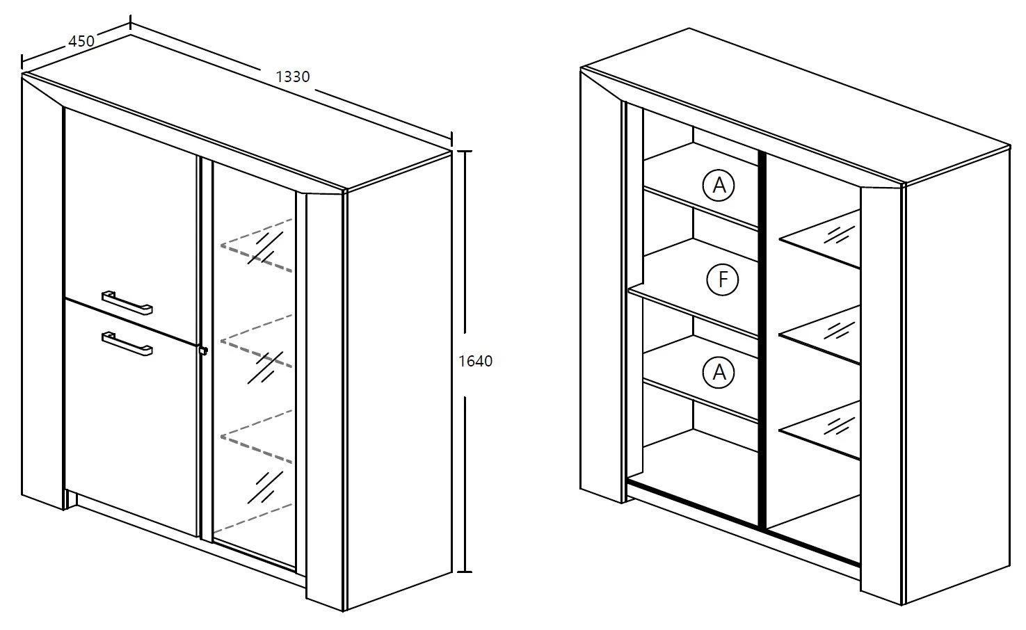 Vitrinekast Talent - Lichte Eik 3 Vitrinekast Talent - Lichte Eik - Afbeelding 3