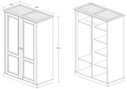 Kledingkast Hannelore 2 Deuren -Emob Emma 2D kast 9ff3