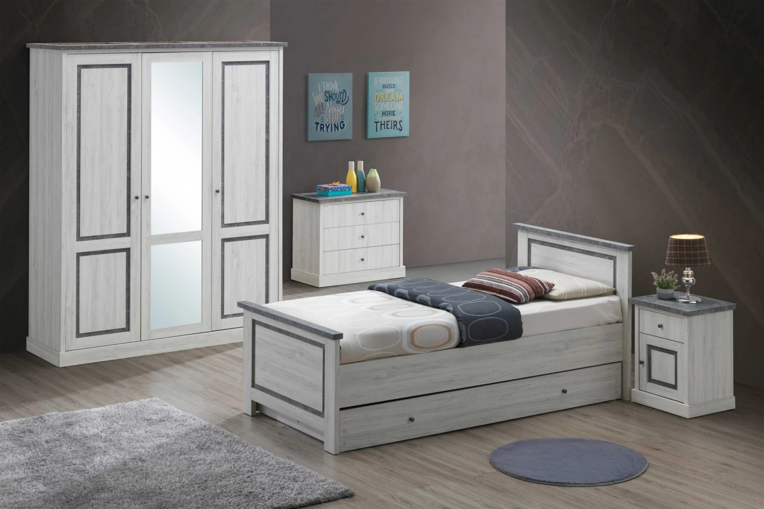 Bed Hannelore - Eik Met Betonlook Afwerking 3 Bed Hannelore - Eik Met Betonlook Afwerking - Afbeelding 3