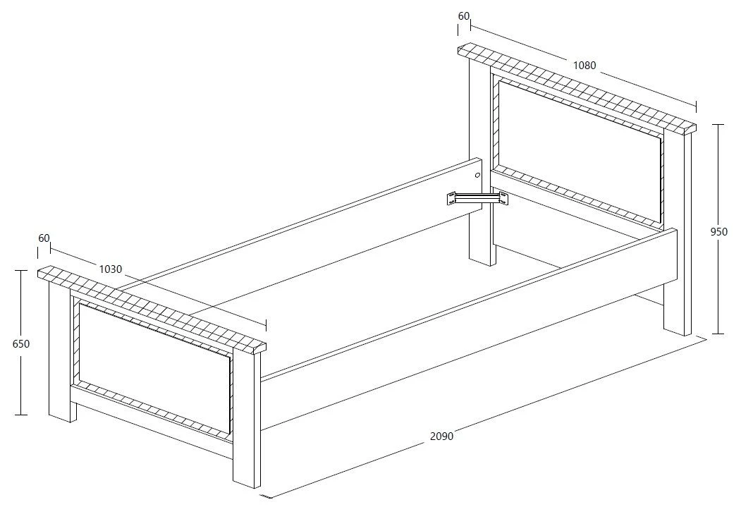 Bed Hannelore - Eik Met Betonlook Afwerking 2 Bed Hannelore - Eik Met Betonlook Afwerking - Afbeelding 2