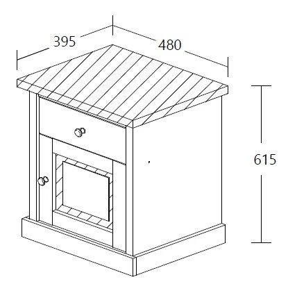 Nachtkastje Hannelore 1 Deur & 1 Lade - Eik/beton 2 Nachtkastje Hannelore 1 Deur & 1 Lade - Eik/beton - Afbeelding 2