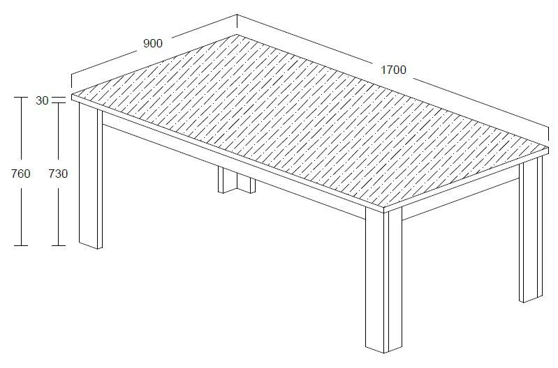 Eettafel Hannelore - 170 Cm 3 Eettafel Hannelore - 170 Cm - Afbeelding 3