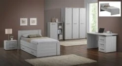 Nachtkastje Maud Met Twee Lades - Grijze Eik 7 Nachtkastje Maud Met Twee Lades - Grijze Eik -Emob Erika SK 3 deurs HR c313