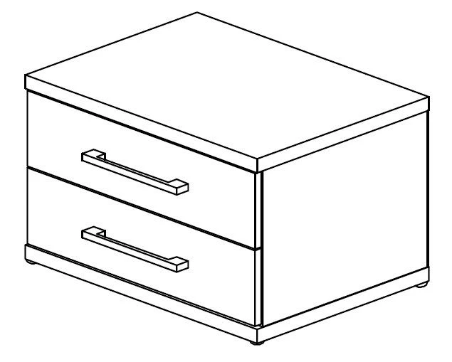 Nachtkastje Maud Met Twee Lades - Grijze Eik 2 Nachtkastje Maud Met Twee Lades - Grijze Eik - Afbeelding 2