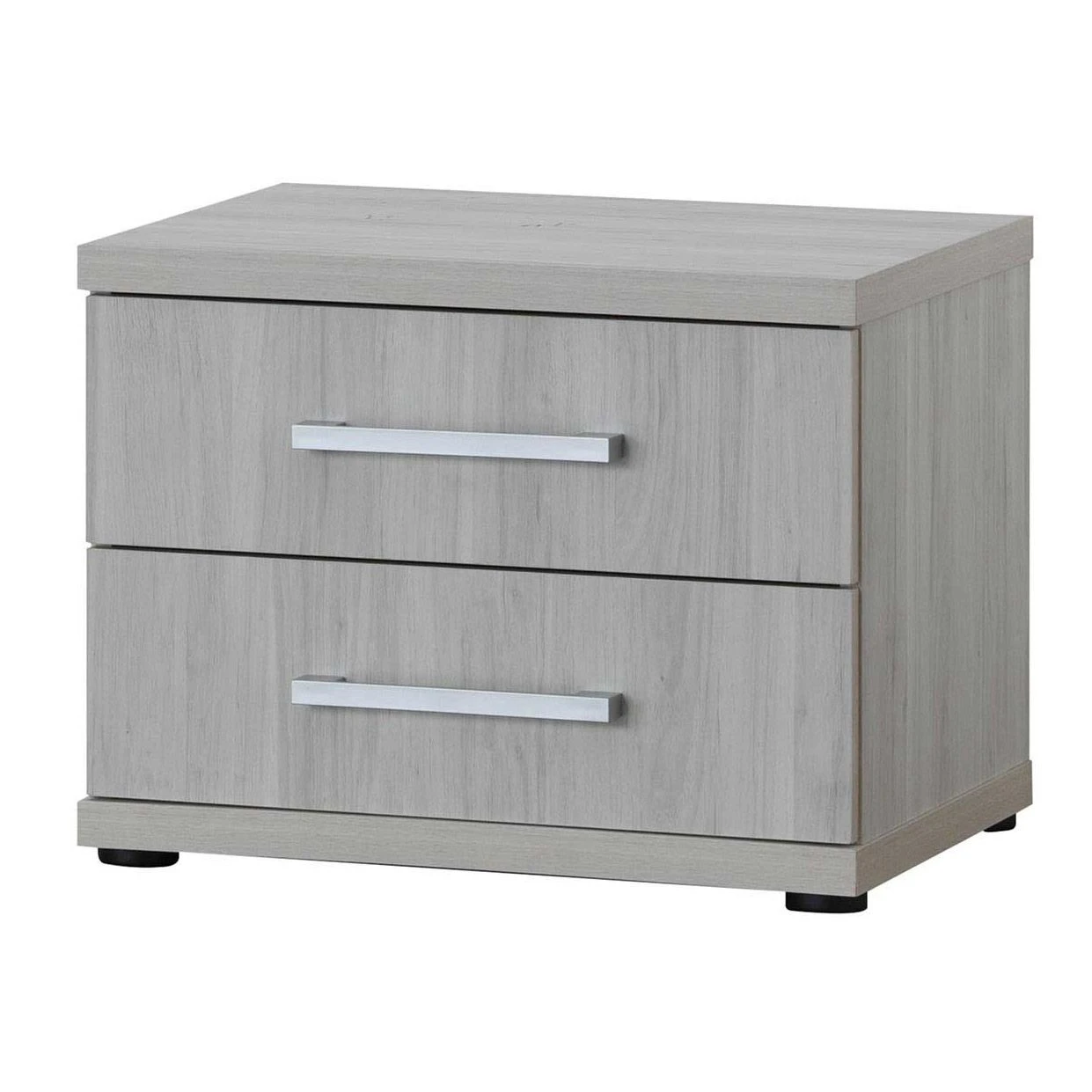 Nachtkastje Maud Met Twee Lades - Grijze Eik 1 Nachtkastje Maud Met Twee Lades - Grijze Eik