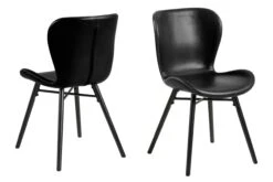Kunstlederen Stoel Tilda Met Schuine Poten - Zwart