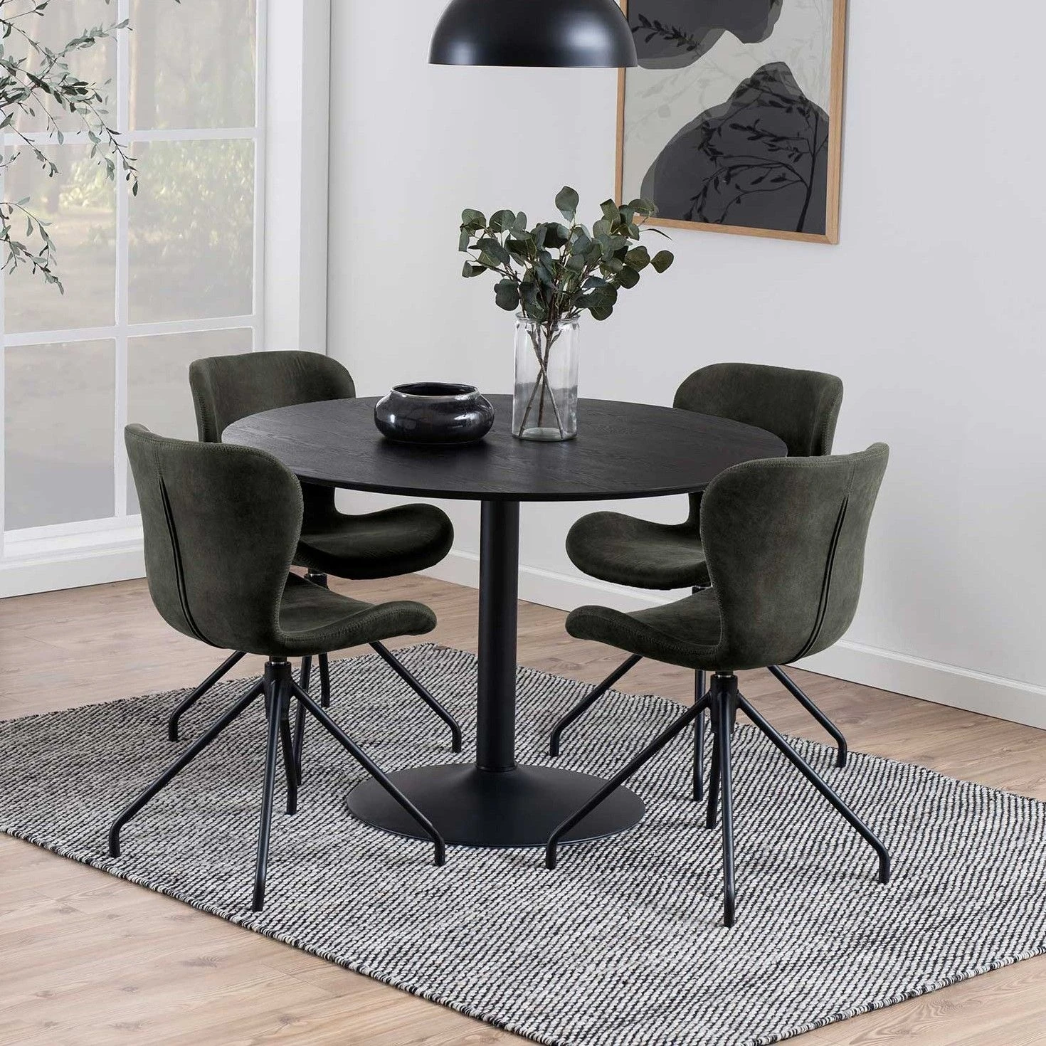 Ronde Eettafel Ibiza ø110 Cm - Zwart 1 Ronde Eettafel Ibiza ø110 Cm - Zwart