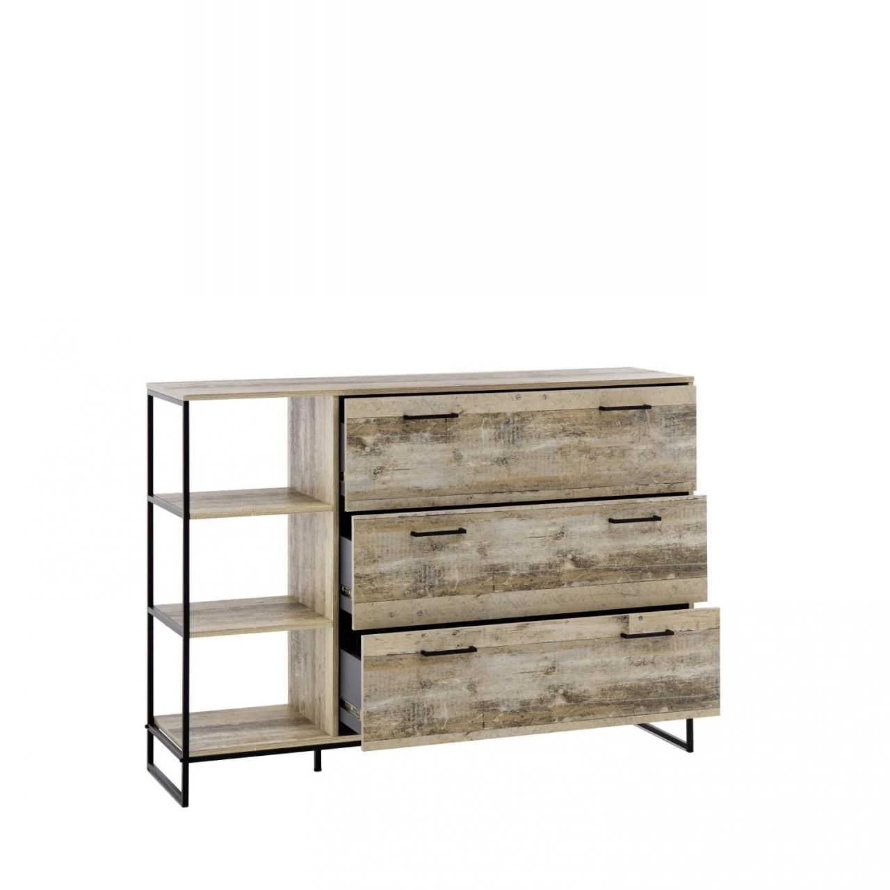 Commode Kemar 140cm Met 3 Lades - Old Style - Afbeelding 3