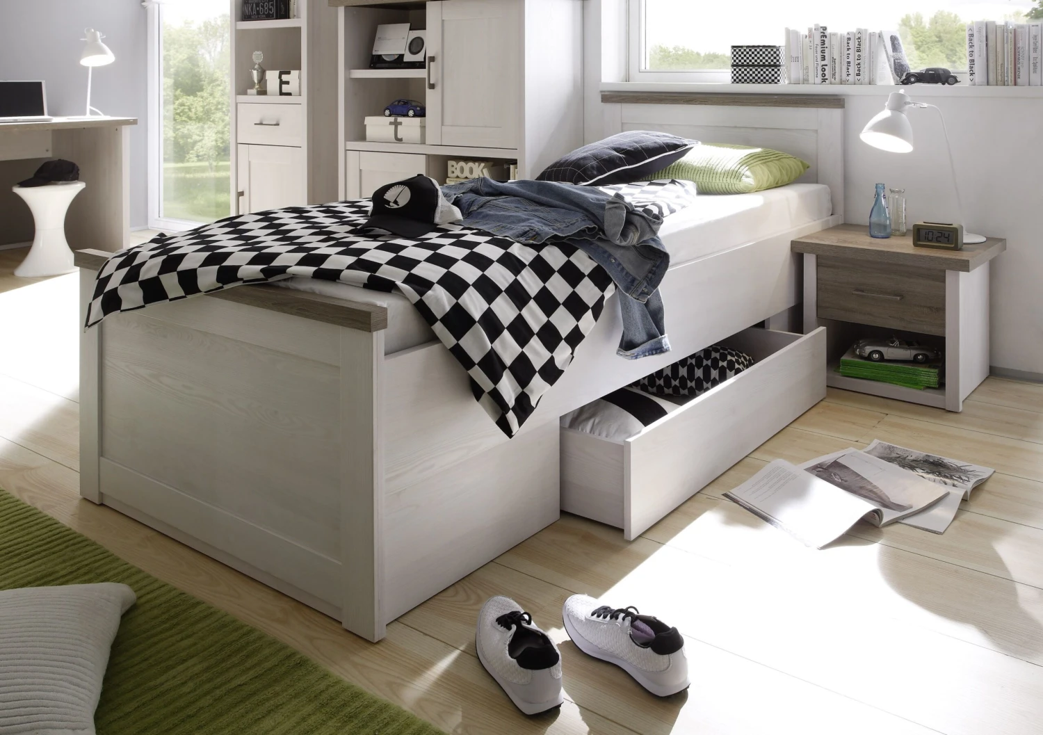 Nachtkastje Larnaca Met 1 Lade - Wit 4 Nachtkastje Larnaca Met 1 Lade - Wit - Afbeelding 4