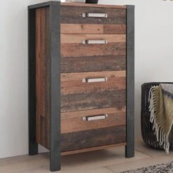 Ladekast Hamsik 60cm Met 4 Lades - Old Style/beton