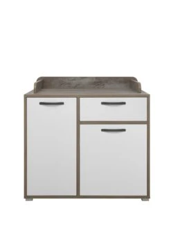 Commode Petrus Met 2 Deuren & 1 Lade - Wit/drijfhout -Emob Moon Wickelkommode Freisteller frontal 219d