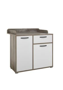Commode Petrus Met 2 Deuren & 1 Lade - Wit/drijfhout -Emob Moon Wickelkommode Freisteller seitlich mod 4a28