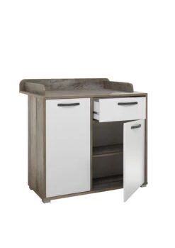 Commode Petrus Met 2 Deuren & 1 Lade - Wit/drijfhout -Emob Moon Wickelkommode Freisteller seitlich offen mod 786d