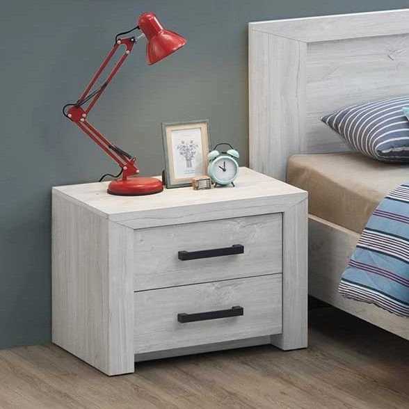 Nachtkastje Elvira 2 Lades - Witte Eik 1 Nachtkastje Elvira 2 Lades - Witte Eik