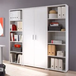 Hoge Boekenkastcombinatie Olaph | 186 X 35 X 184 Cm | Wit