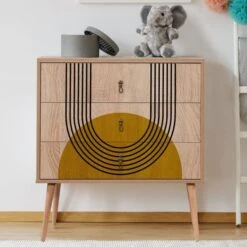 Vella Commode | 100% Melaminecoating | Houten Poten | Bevestigbaar Aan De Muur | Veelkleurig