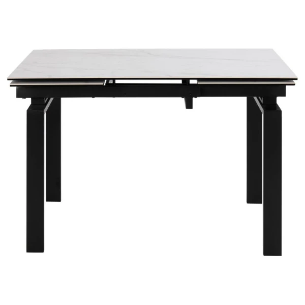 Huddersfield Eettafel, Wit Akranes Keramiek, Zwart Staal, 120/200cm 5 Huddersfield Eettafel, Wit Akranes Keramiek, Zwart Staal, 120/200cm - Afbeelding 5