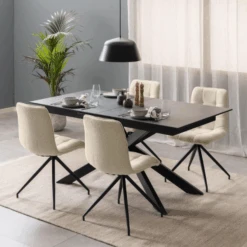 Irwine Rechthoekige Eettafel - Zwart Keramisch Blad, Uitschuifblad, 168/210 Cm 9 Irwine Rechthoekige Eettafel - Zwart Keramisch Blad, Uitschuifblad, 168/210 Cm -Emob Ontwerp zonder titel 40 6272