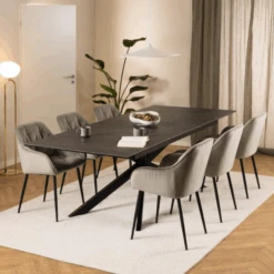 Irwine Rechthoekige Eettafel - Zwart Keramisch Blad, Kruisvoet 12 Irwine Rechthoekige Eettafel - Zwart Keramisch Blad, Kruisvoet -Emob Ontwerp zonder titel 45 6d12