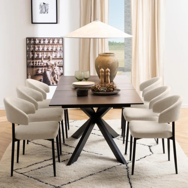 Roestbruine Keramische Eettafel Met Uitschuifblad - 168/210x90x76 Cm 5 Roestbruine Keramische Eettafel Met Uitschuifblad - 168/210x90x76 Cm - Afbeelding 5