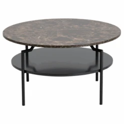 Salontafel Marvin Ø80cm - Bruin Marmer