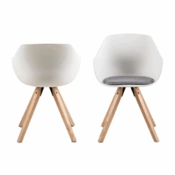 Eetkamerstoel Tippi - Wit/eik Decor