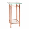 Bijzettafel Véra 35x35cm - Koper/glas
