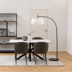 Moderne Witte Keramische Eettafel, 160x90cm