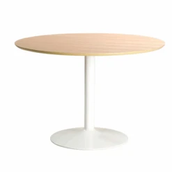 Ronde Eettafel Ibiza ø110 Cm - Wit/eik