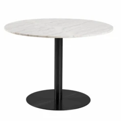 Ronde Eettafel Carlos ø105cm - Wit Marmer/zwart