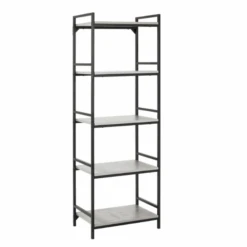 Wandrek Dukan 60cm 5 Legplanken - Zwart/beton