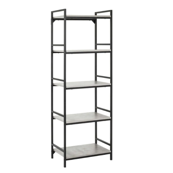 Wandrek Dukan 60cm 5 Legplanken - Zwart/beton 1 Wandrek Dukan 60cm 5 Legplanken - Zwart/beton